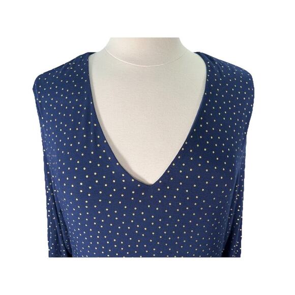 Boden Coraline Jersey Navy Metallic Spot Midi Dress Size 12 US Long Career - Picture 3 of 13